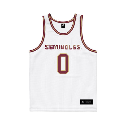 FSU - NCAA Men's Basketball : Maximo Garcia-Plata - White Basketball Jersey-0