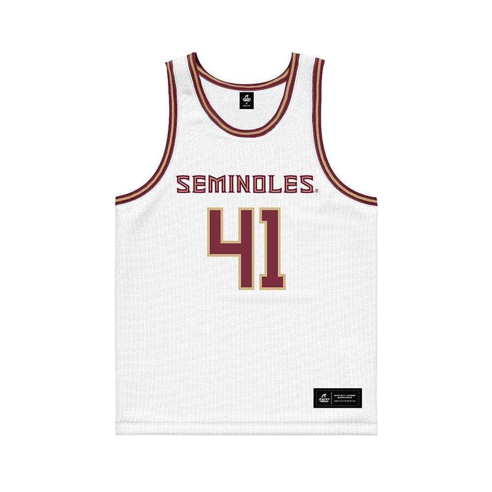 FSU - NCAA Men's Basketball : RJ Morris - White Basketball Jersey-0