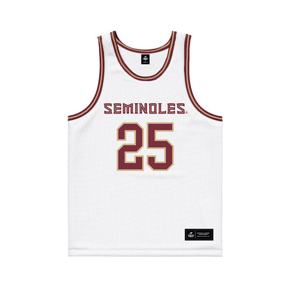 FSU - NCAA Men's Basketball : Alex Steen - White Basketball Jersey-0