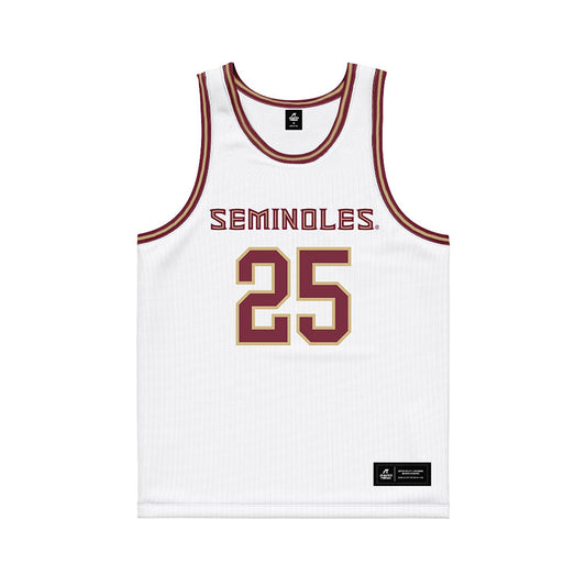 FSU - NCAA Men's Basketball : Alex Steen - White Basketball Jersey-0