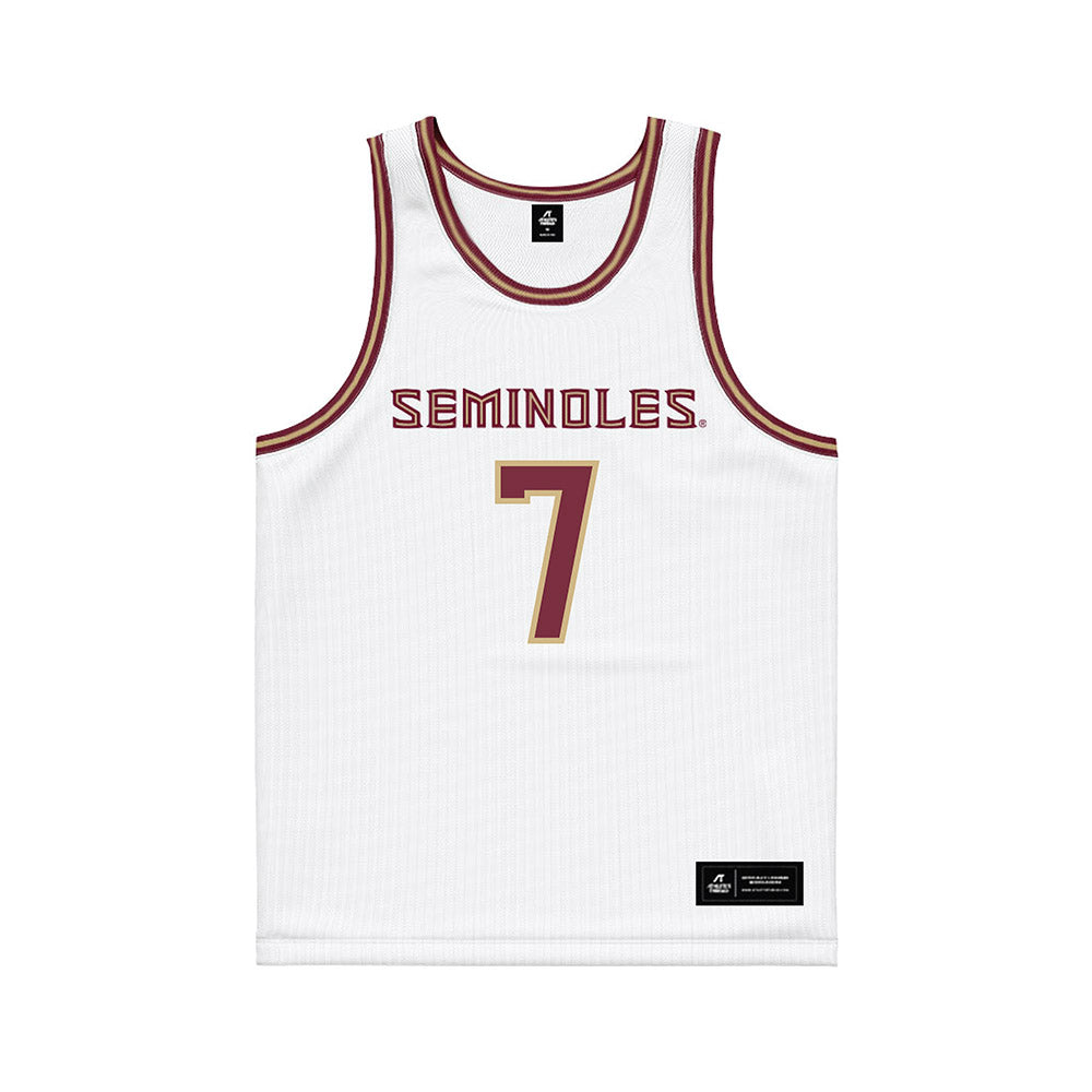 FSU - NCAA Men's Basketball : Chauncey Wiggins - White Basketball Jersey-0