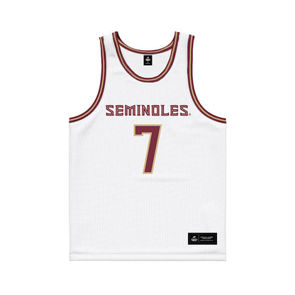 FSU - NCAA Men's Basketball : Chauncey Wiggins - White Basketball Jersey-0