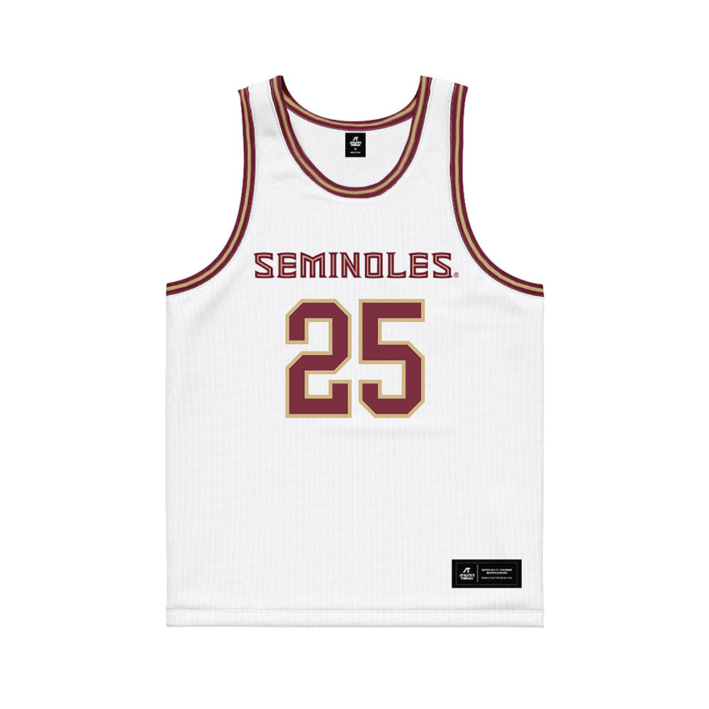 FSU - NCAA Men's Basketball : Justin Thomas - White Basketball Jersey-0