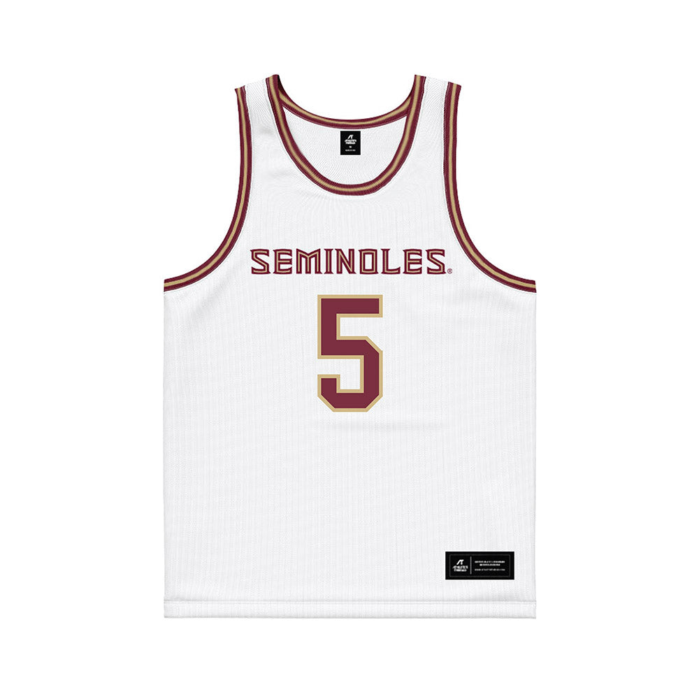 FSU - NCAA Men's Basketball : Kobe MaGee - White Basketball Jersey-0