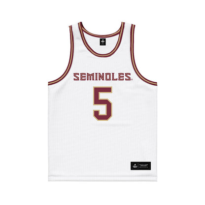 FSU - NCAA Men's Basketball : Kobe MaGee - White Basketball Jersey-0