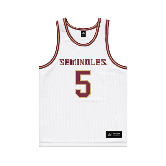 FSU - NCAA Men's Basketball : Kobe MaGee - White Basketball Jersey-0
