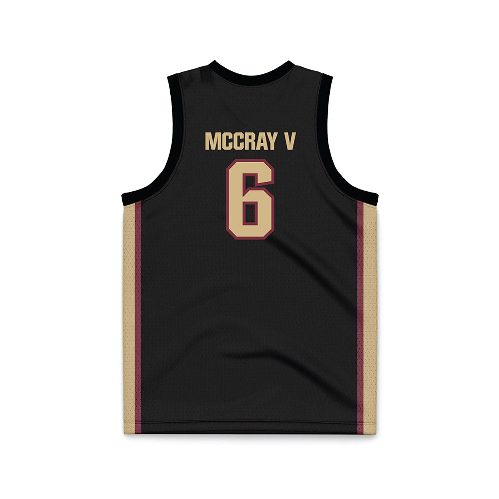 FSU - NCAA Men's Basketball : Robert McCray V - Black Basketball Jersey-1