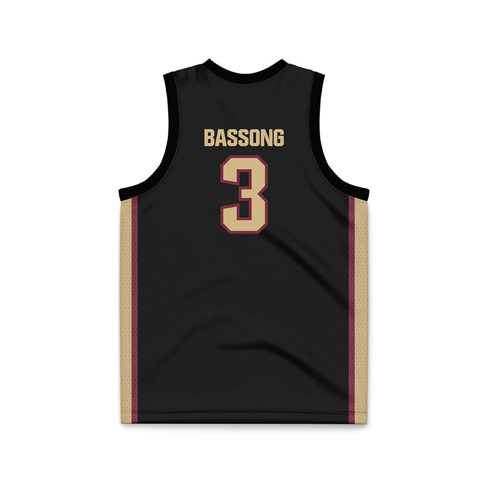 FSU - NCAA Men's Basketball : Thomas Bassong - Black Basketball Jersey-1