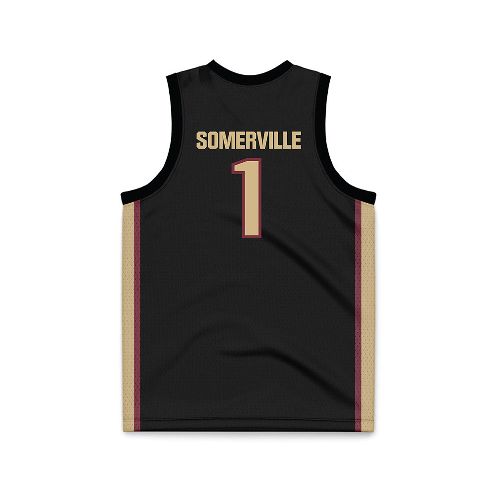 FSU - NCAA Men's Basketball : Martin Somerville - Black Basketball Jersey-1