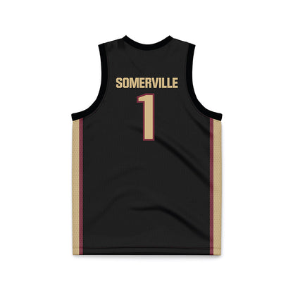FSU - NCAA Men's Basketball : Martin Somerville - Black Basketball Jersey-1