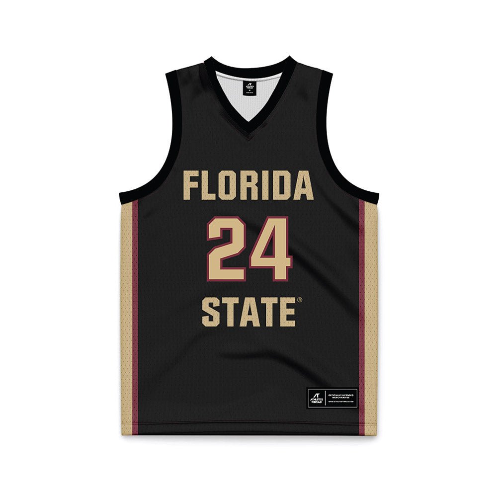 FSU - NCAA Women's Basketball : Pania Davis - Black Basketball Jersey-0