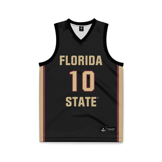 FSU - NCAA Men's Basketball : Lajae Jones - Black Basketball Jersey-0