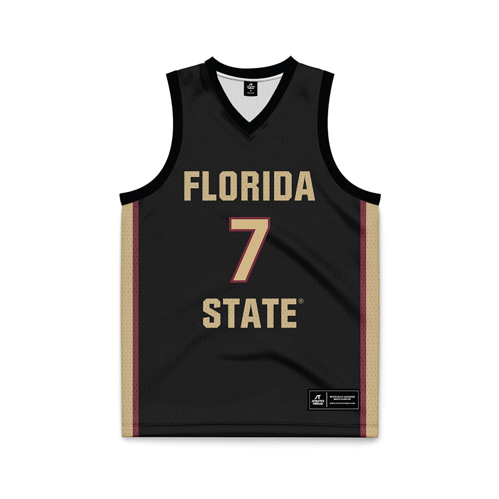FSU - NCAA Men's Basketball : Chauncey Wiggins - Black Basketball Jersey-0