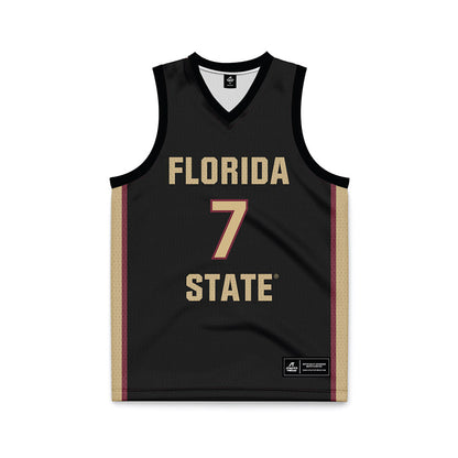 FSU - NCAA Men's Basketball : Chauncey Wiggins - Black Basketball Jersey-0