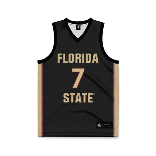FSU - NCAA Men's Basketball : Chauncey Wiggins - Black Basketball Jersey-0