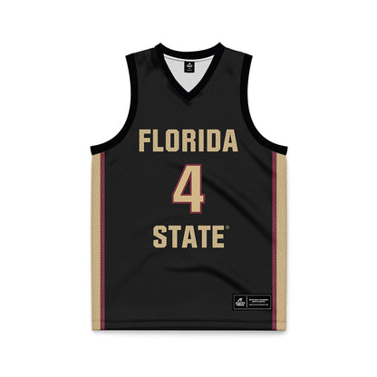 FSU - NCAA Men's Basketball : Shahid Muhammad - Black Basketball Jersey-0