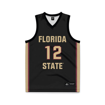 FSU - NCAA Women's Basketball : Emma Risch - Black Basketball Jersey-0