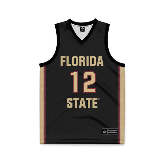 FSU - NCAA Women's Basketball : Emma Risch - Black Basketball Jersey-0