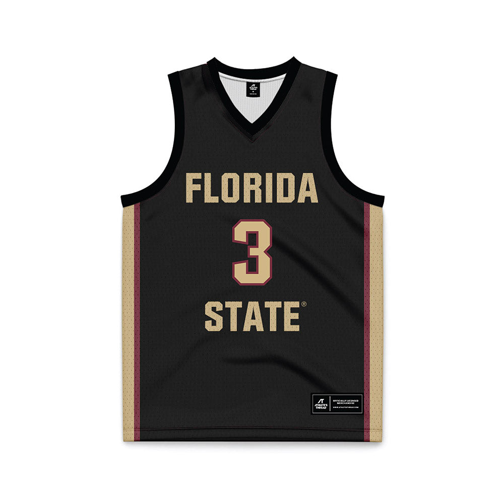 FSU - NCAA Women's Basketball : Jasmine Shavers - Black Basketball Jersey-0
