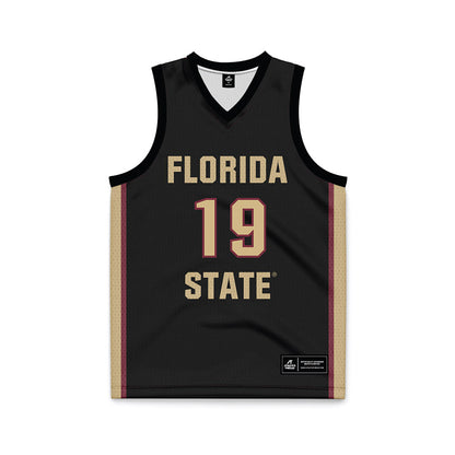 FSU - NCAA Men's Basketball : AJ Swinton - Black Basketball Jersey-0