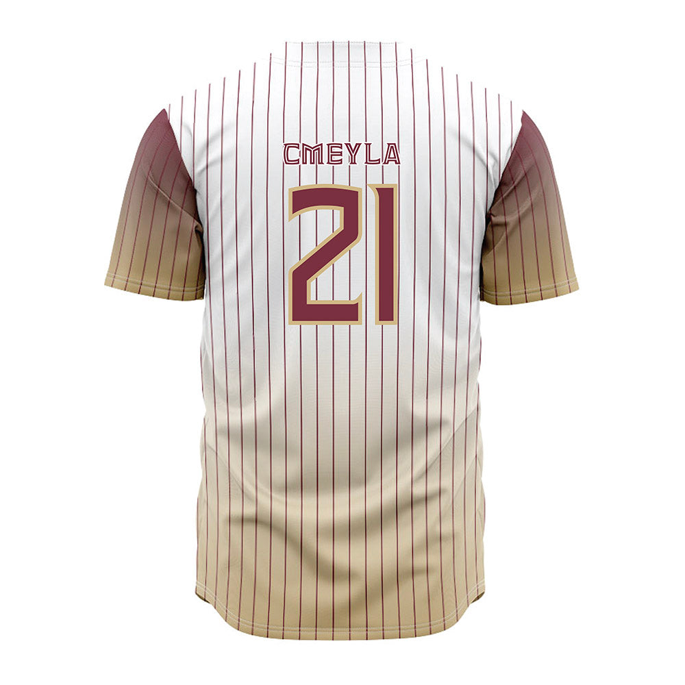 FSU - NCAA Baseball : Nathan Cmeyla - Pinstripe Jersey-1