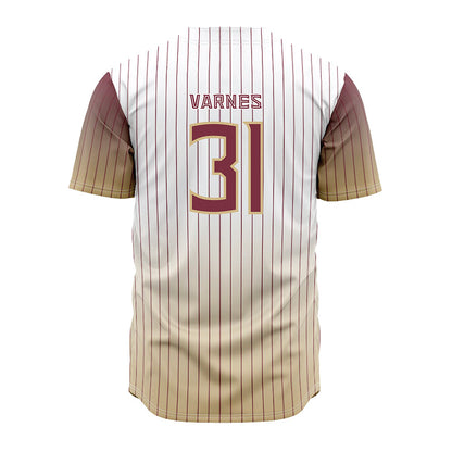 FSU - NCAA Baseball : Braxton Varnes - Pinstripe Jersey-1