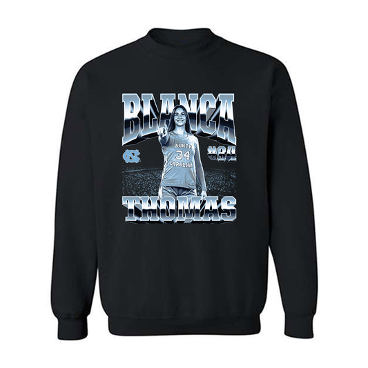 UNC - NCAA Women's Basketball : Blanca Thomas - Player Collage Crewneck Sweatshirt-0
