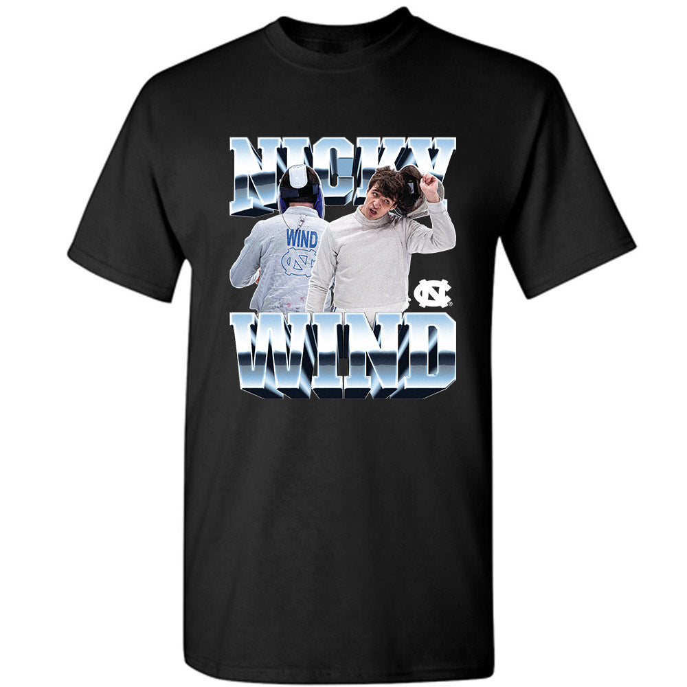 UNC - NCAA Men's Fencing : Nicky Wind - Player Collage T-Shirt-0