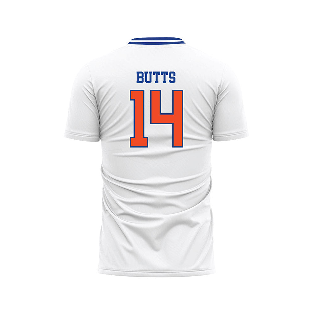 Florida - NCAA Women's Soccer : Njeri Butts - Retro White Soccer Jersey-1