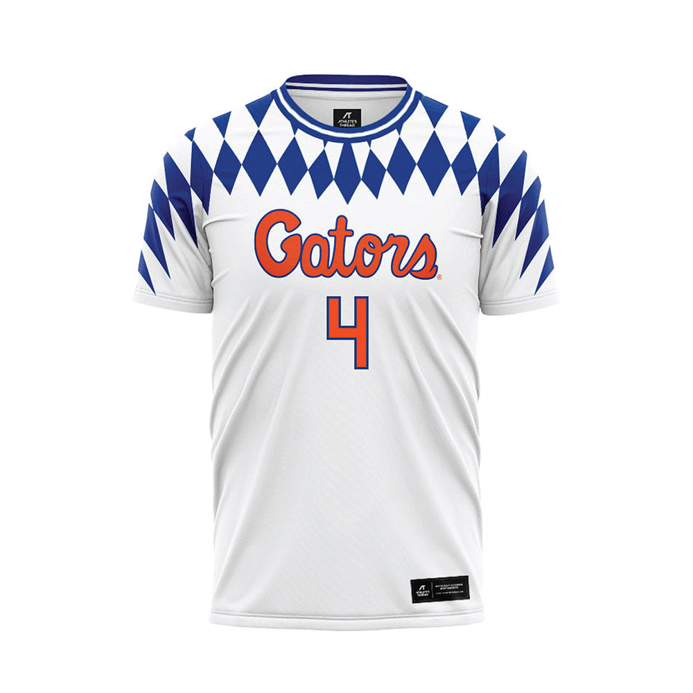 Florida - NCAA Women's Soccer : Megan Hinnenkamp - Retro White Soccer Jersey-0
