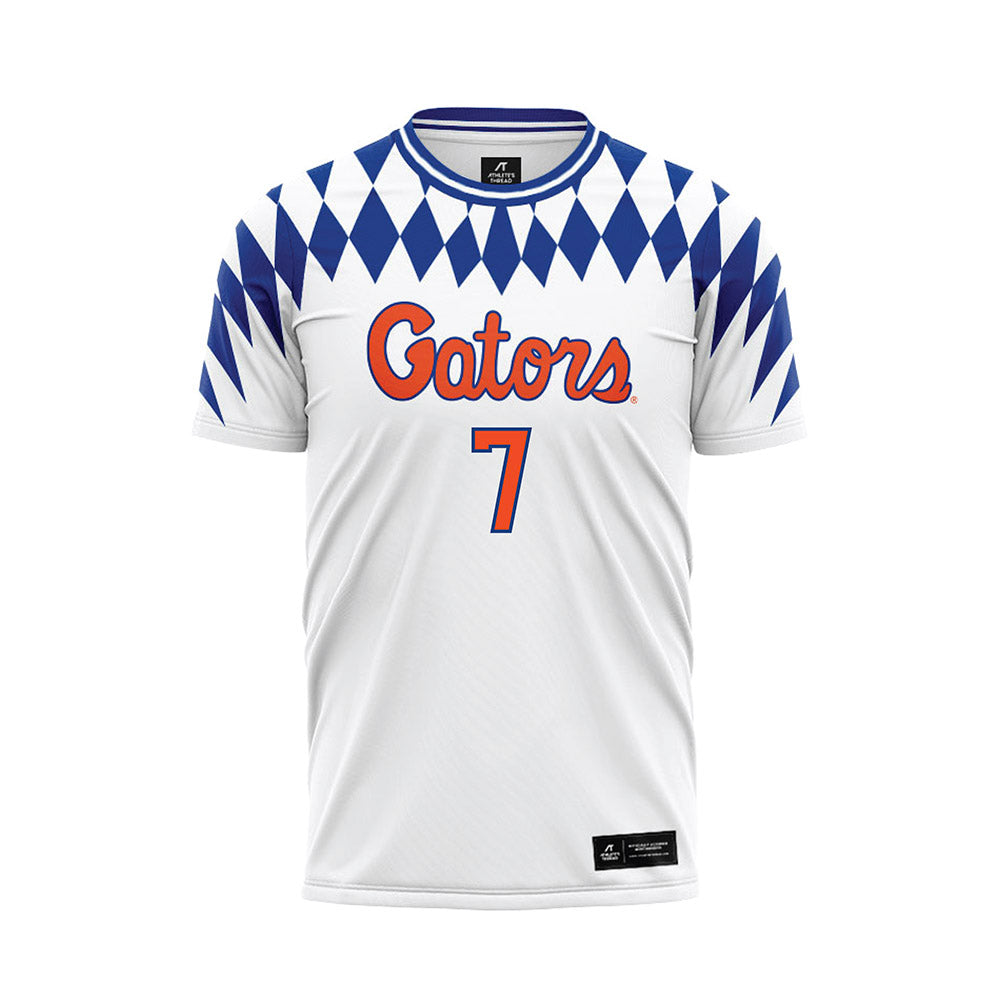 Florida - NCAA Women's Soccer : Lauren McCloskey - Retro White Soccer Jersey-0