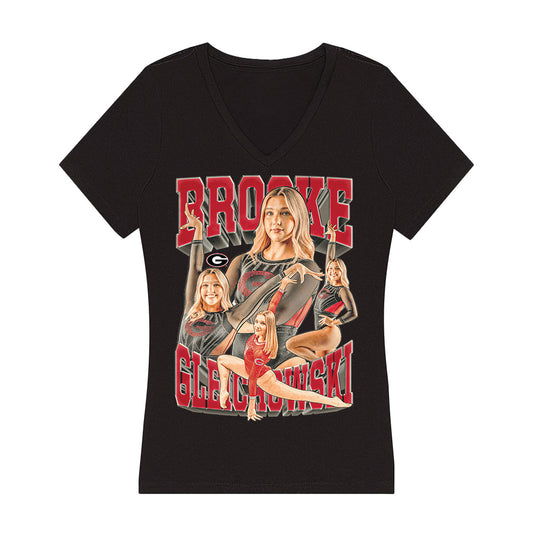 Georgia - NCAA Women's Gymnastics : Brooke Gleichowski - Player Collage Women's V-Neck T-Shirt-0