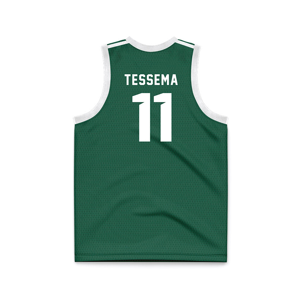 Cleveland State - NCAA Men's Basketball : Waqo Tessema - Green Basketball Jersey-1
