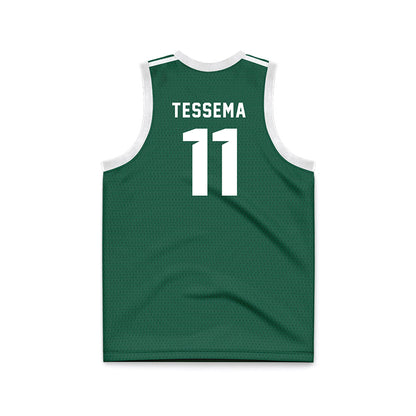 Cleveland State - NCAA Men's Basketball : Waqo Tessema - Green Basketball Jersey-1