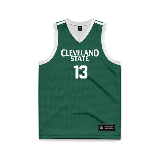 Cleveland State - NCAA Men's Basketball : Lucas Burton - Green Basketball Jersey-0