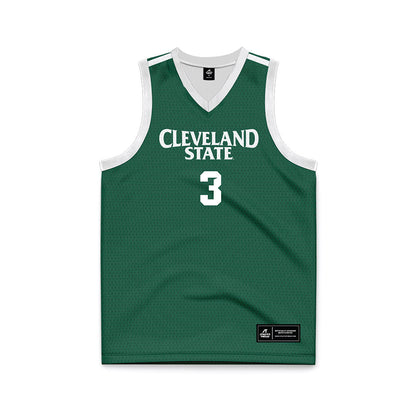 Cleveland State - NCAA Men's Basketball : Tre Beard - Green Basketball Jersey-0
