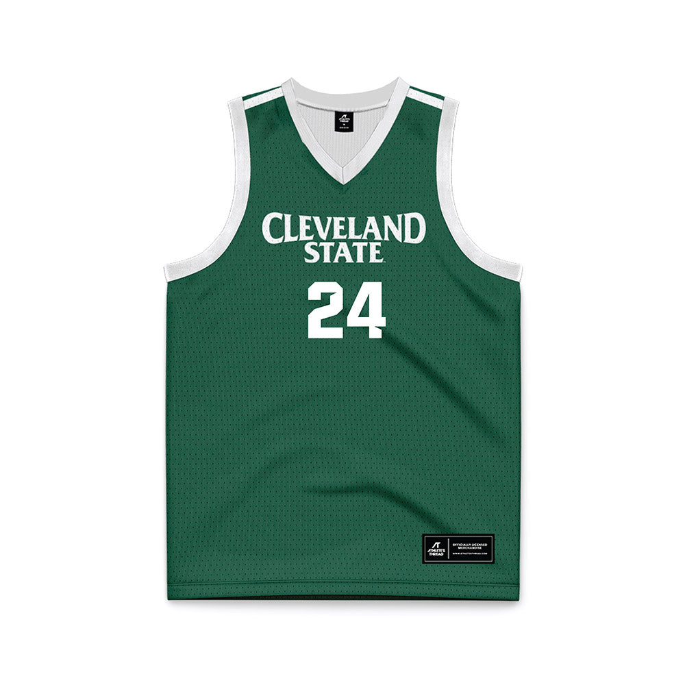 Cleveland State - NCAA Men's Basketball : kamari jones - Green Basketball Jersey-0