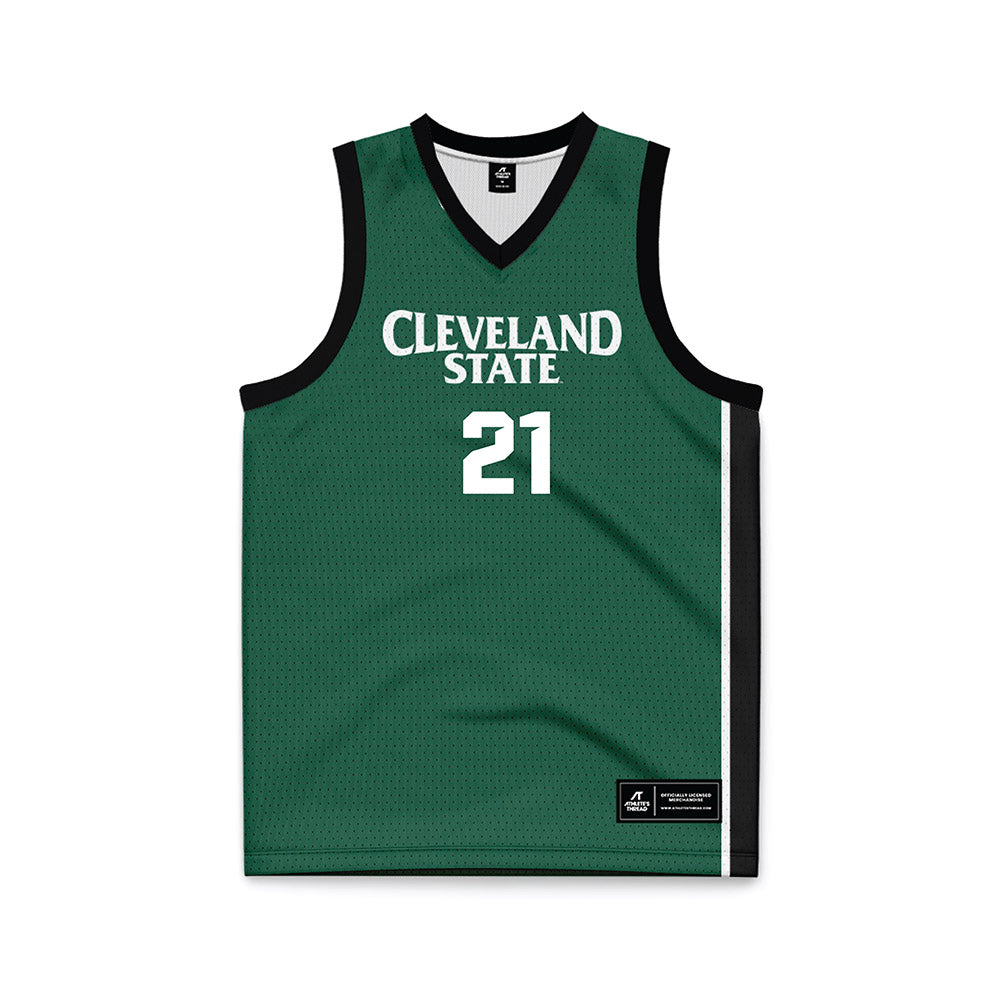 Cleveland State - NCAA Women's Basketball : Madison Royal-Davis - Green Basketball Jersey-0