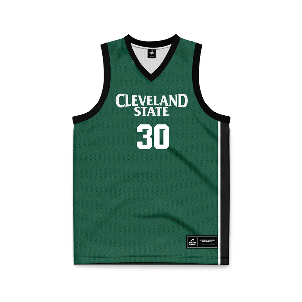 Cleveland State - NCAA Women's Basketball : Macey Fegan - Green Basketball Jersey-0