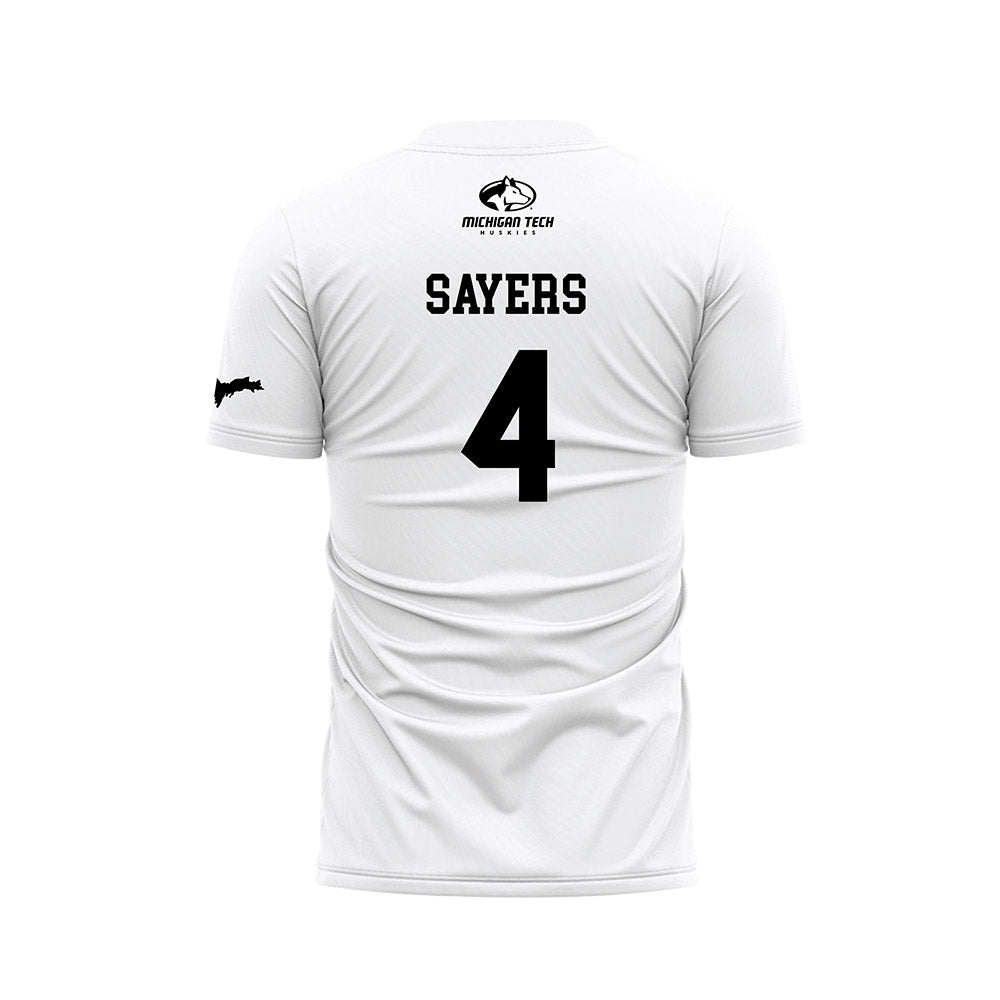 Michigan Tech - NCAA Women's Soccer : Abbey Sayers - White Soccer Jersey-1