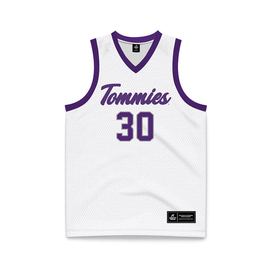 UST - NCAA Women's Basketball : Laura Hauge - White Basketball Jersey-0