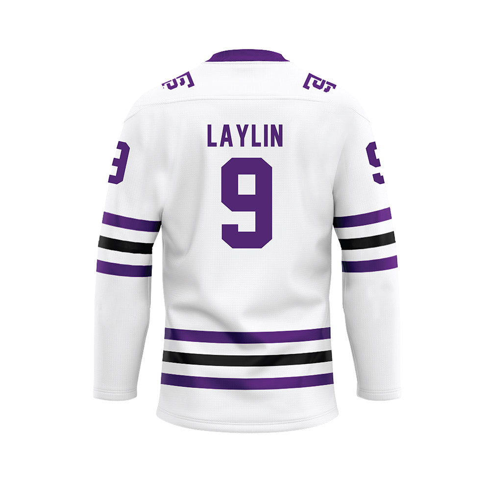 UST - NCAA Men's Ice Hockey : Casy Laylin - White Hockey Jersey-1