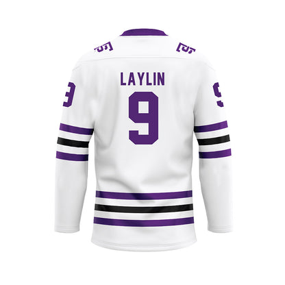 UST - NCAA Men's Ice Hockey : Casy Laylin - White Hockey Jersey-1