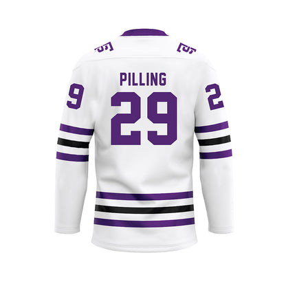 UST - NCAA Men's Ice Hockey : Nathan Pilling - White Hockey Jersey-1