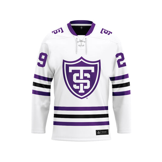 UST - NCAA Men's Ice Hockey : Nathan Pilling - White Hockey Jersey-0