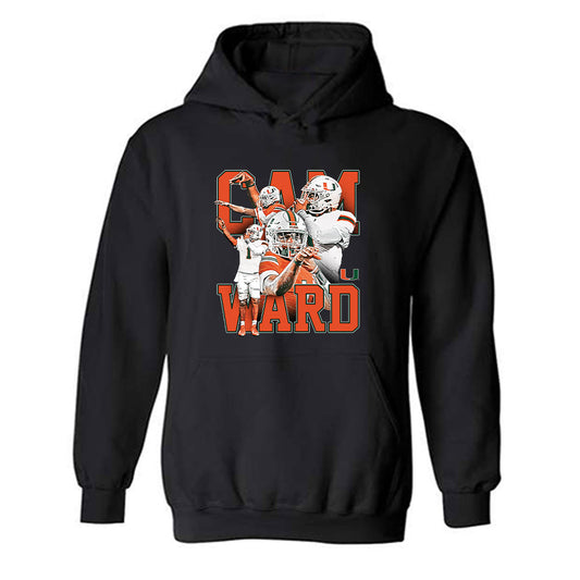 Miami - NCAA Football : Cam Ward - Player Collage Hooded Sweatshirt-0