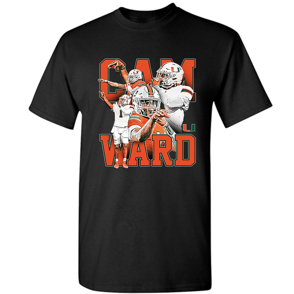 Miami - NCAA Football : Cam Ward - Player Collage T-Shirt-0