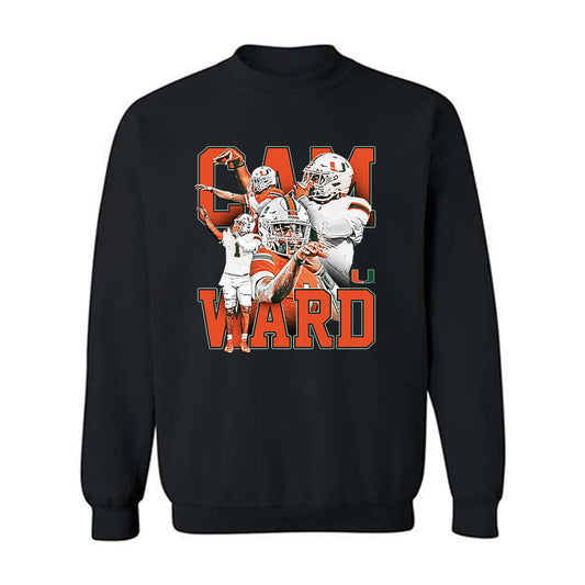 Miami - NCAA Football : Cam Ward - Player Collage Crewneck Sweatshirt-0