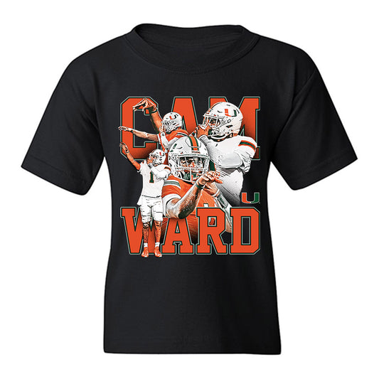 Miami - NCAA Football : Cam Ward - Player Collage Youth T-Shirt-0