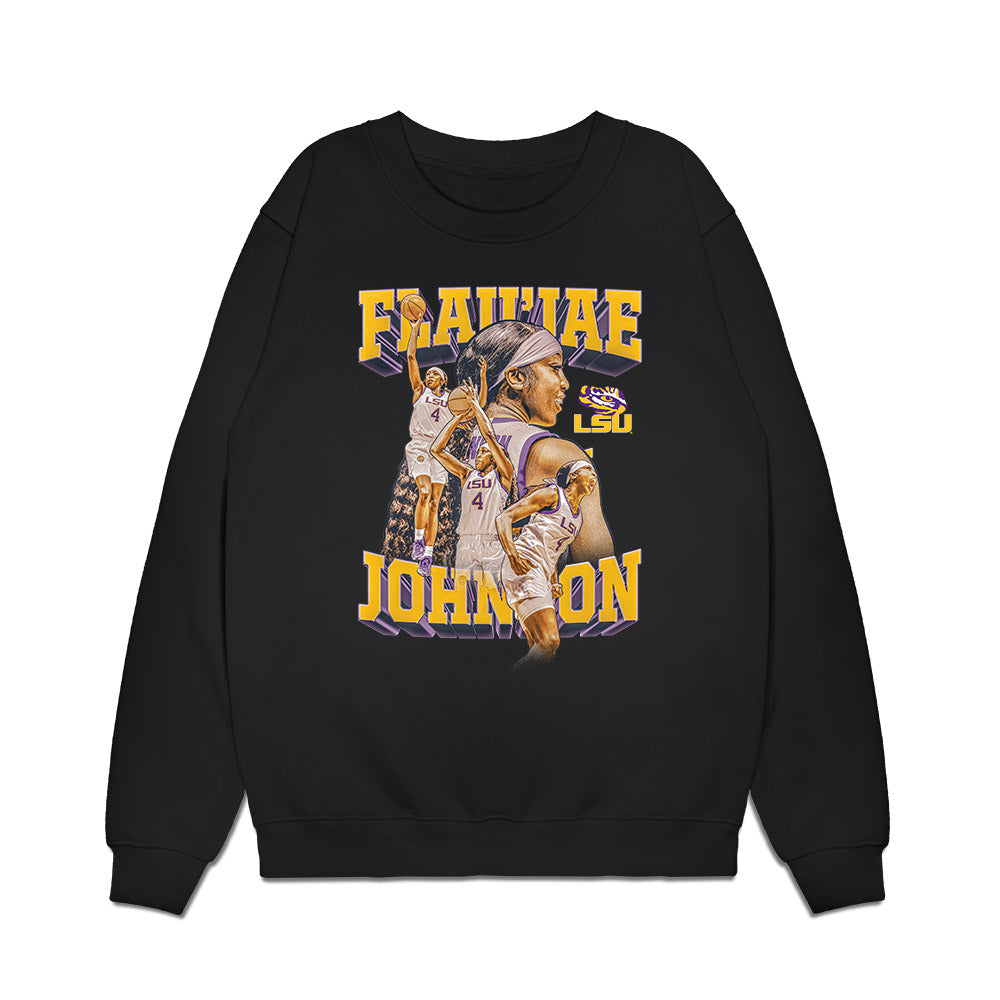 LSU - NCAA Women's Basketball : Flaujae Johnson - Collage Premium Crewneck Sweatshirt-0